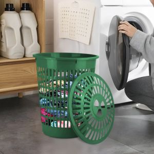 MD-C1257 Keranjang Baju Kotor Bulat Set Tutup Serbaguna / Laundry Basket Keranjang Cucian Pakaian