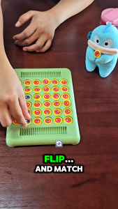 OSSDE Flip Chess Flip Matching Chess Board Brain Teaser Chess Board Game for Travel Fruit Pattern