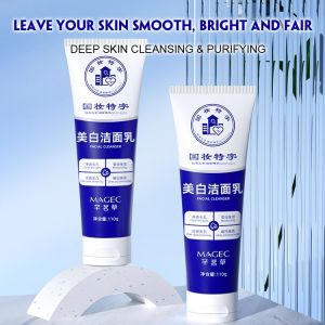 Pembersih Pemutih Baishou Niacinamide 110g/Melembabkan dan menghidrasi pengontrol minyak berbusa ringan/Susu Niacinamide Kontrol Minyak Pembersih Penggelapan/Milk Niacinamide Oil Control Darkening Cleansing