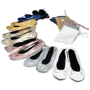 Womens Foldable Portable Ballet Flats For Indoor Use Roll Up Slippers Conveniently Packaged With Bag For Travel Wedding