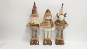 New Style 3PCS Christmas Decorative Christmas Dolls Reindeer Snowman Santa Claus Standing Doll New Year Ornament Christmas Merry Christmas