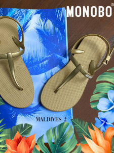 รองเท้าแตะยางสวมสบายสำหรับผู้หญิง MONOBO รองเท้าแตะชายหาดกันลื่นแบบสวมสบายในช่วงฤดูร้อน