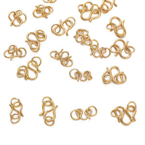 1-10 Bộ 14k đồng thau mạ Vàng W & S hình dạng Clasp với vòng nhảy cho DIY Vòng Cổ Vòng tay làm đồ trang sức
