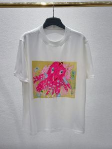 Brother New 2025 Summer Casual Loose round Neck Cartoon Print Diamond Embedded Short Sleeve T-Shirt Half Sleeve Top for Women