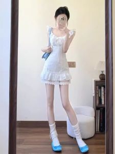 CHANGTONG | French Style Sweet Halter Fitted Elegant Summer Dress