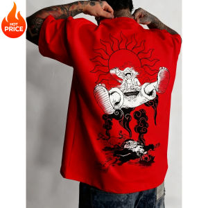 Luffy Gear 5 One Piece Summer T-Shirt Oversized Harajuku Men Cotton Fitness Retro Streetwear Womens Short-Sleeve Casual Y2K Tee