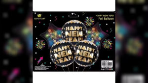Happy New Year Foil Balloon Set 5in1 Party Decoration Party Supplies  Vibrant Atmosphere Festive Touch Easy Use Unique Flair