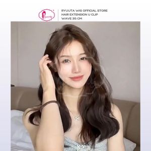 Ryuuta Wig Hair Extension U Clip Hair Clip Wave Hitam Coklat 35 cm