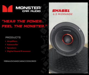 Original Product Monster 6.5" Midrange Car Audio Speaker 100Wrms High-performance midrange speaker 2pcs/set