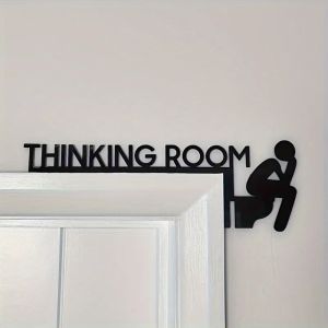 1pc Modern Metal Toilet Door Sign - Thinking Room Wall Mount Sculpture Home Decor Artwork Decorative Door Frame Pendant