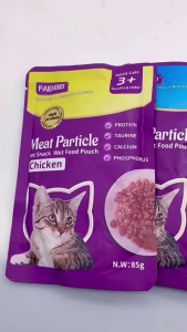 FAENBEI 85g Cat Wet Food Meat Pouch Improve Immunity Cat Snack Protect Eyes Cat Wet Food Treats