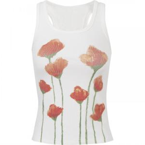 Youthful Elegant White Sleeveless Top