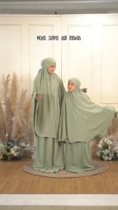 Mukena Coupel Ibu & Anak Terbaru 2024 Bahan Crinkle Airflow 3in1 - Mukena Lesti