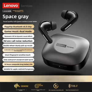 Lenovo | New Lenovo LE209 Wireless Bluetooth Earphone ANC Noise Reduction HiFi Music Bluetooth Headphone 30H Battery Life Gaming Headset