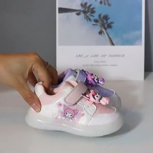 Kulomi รูปแบบสาวไฟรองเท้าใหม่เด็ก LED เรืองแสงรองเท้าผ้าใบ