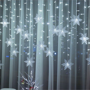 96LED Snowflake Lights 8 Modes Twinkle Fairy Icicle String Light Indoor Christmas Decor Party Gift for Christmas Birthday