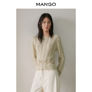 Mango | Fall/Winter Hollow-Out Wavy-Hem Womens Knit Sweater