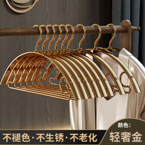 Space Aluminum Stainless Steel Clothes Hanger Wide Shoulder Seamless Anti-Slip Luxury Home Use Clothes Drying Rack Storage Organizer