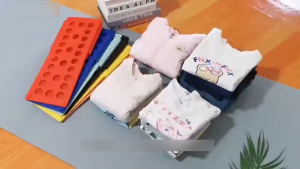 Adjustable Clothes Folding Board for Kids & Adults - Durable Plastic Hand-Skilling Activity Space-Saving Wardrobe Organizer for T-Shirts Shirts Pants - Blue & White Design with Hanging Storage for Bedroom Tidiness Longlasting Use Shelf Liners