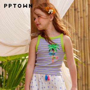 PPTOWN | Sleeveless Colorblock Striped Childrens Top