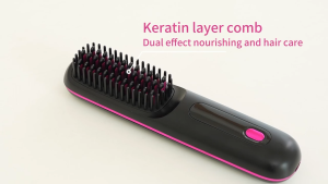 Wireless straight hair comb for women 2-in-1 quick warming ion hair care portable travel/USB-C Charging 直发梳