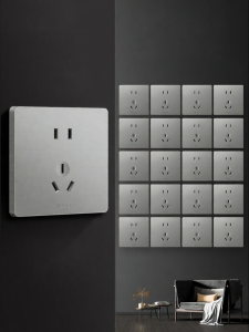 Bull | Gray One Switch Five Holes Socket Panel