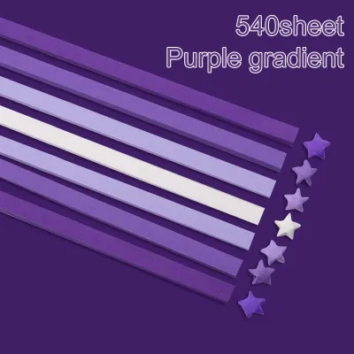 540 Sheets Double Sided Star Folding Strips Rainbow Gradient Origami Paper for Teaching Incentive Supplies Student Rewards TMZ