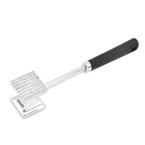 Stainless Steel Double-Sided Square Meat Tenderizer Hammer Food-Safe Kitchen Tool for Pork Chops Meat Tenderizing Appliance