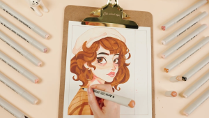 Arrtx 48 Color Premium Alcohol-Based Skin Tone Markers Set with Brush and Chisel