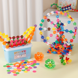 300/500PCS Blocks Toys for Kids Snowflake Building Blocks Creative Thickened DIY Early Education Puzzle Toys Boxed 3Y+