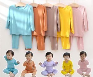 Baby Modal Pajama Set Baby Girl Baby Boy High Waist Belly Protective Long Sleeve Pant Homewear Newborn Child Set for Newborn