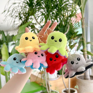 Flip Fish Plush Toy Keychain Small Hanging Decoration Octopus Brother Doll Fabric Art Toys for All Ages PP Cotton Filled