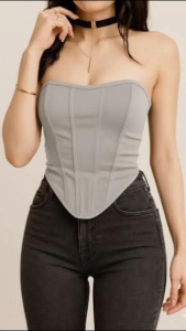 JOZIAH Tube Crisscross Back Tie Top Fitted Backless Corset Style Sleeveless Casual to Trendy Summer Top for Women with Unique Crisscross Design