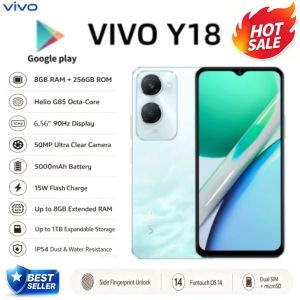 vivo | 2026 new VIVO Y18 5G Mobile Phone 8GB+256GB 90Hz Sunlight Screen 50MP Camera 5000mAh Battery 1TB Expansion IP54 Dual SIM