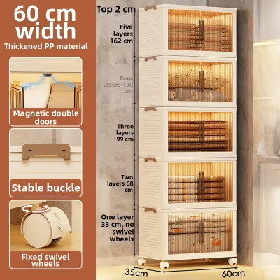 Foldable Free-Moving Storage Cabinet