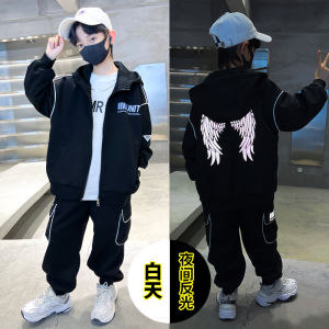 Boys Autumn Winter Cotton Blend Sports Wear Set Casual Style Long Sleeve Clothes And Pants for Middle And Large Children