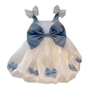 Summer Princess Dress Baby Girls Puffy Skirt Strap Butterfly Knot Korean Style Child Clothing Infant Dress Spring Autumn Wear