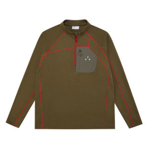 FPA | Spring Sport Couple T-Shirt With Zipper Pockets Color Blocking Contrast Stitching