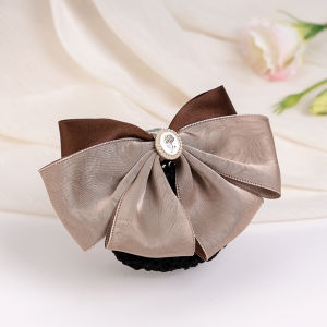 Nurse Style Hair Accessories Womens Net Pocket Professional Hairnet with Butterfly Knot Bank Staff Headband New 2025 Premium Feel