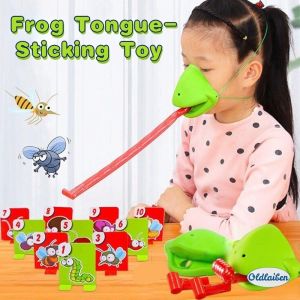 Oldlaiben Frog Tongue-Sticking Toy Lizard Mask Frog Playing Card Two-player Card Game Desktop Interactive Toys
