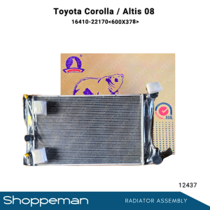 12437 TOYOTA COROLLA ALTIS 2008 RADIATOR ASSEMBLY M/T 600x378x26mm PA26 1ROW 16410-22170