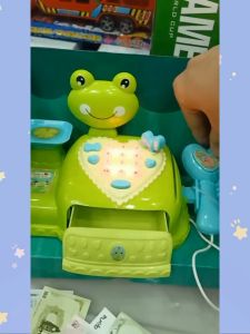 Hộp đồ chơi mô hình Hello Kitty màu quét thẻ hiệu ứng nhạc tiếng bíp mở ngăn tủkéo giấy bill máy tính tiền siêu thị đi chợ