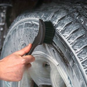 แปรงทำความสะอาดยางรถยนต์ 1 ชิ้น แปรงทำความสะอาดล้อแม็กซ์ แปรงขัดรายละเอียด วัสดุ PP ผ้าขนหนูทำความสะอาด อุปกรณ์ทำความสะอาด