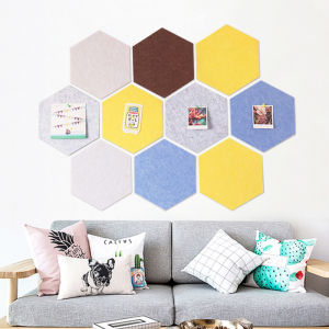 Hexagonal Felt Corkboard Kindergarten Works Exhibition Board Color Adhesive Message Photo Wall Felt Wall Sticker Board