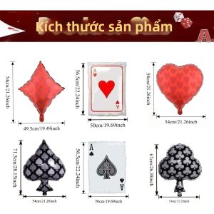 6 Món Đồ Trang Trí Bóng Bay Theo Chủ Đề Poker Trái Tim & Kim Cương Đạo Cụ Chụp Ảnh Theo Chủ Đề Poker Cho Bữa Tiệc Sinh Nhật Sự Kiện Lớn