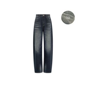 MEIYANG | Warm Insulated Vintage Artistic Straight Wide Jeans