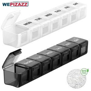 Large Weekly Pill OrganizerVitamin Pill Box Organizer 7 DayAm Pm Pill Case for TravelMedicine Organizer for Fish OilsVitamin