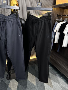Nylon Blend Mens Sporty Casual Pants Elastic Waist Loose Fit Long Trousers Pure Color Autumn Fashion Comfortable Stretchy