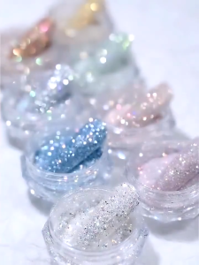 Glitter Powder Aurora black white Nail Art Bubuk Glitter serbuk glitter kuku aksesoris  KU064