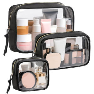 Transparent PVC Makeup Bag Organizer Pouch for Travel Daily Use Multiple Sizes Available Portable Wash Bag